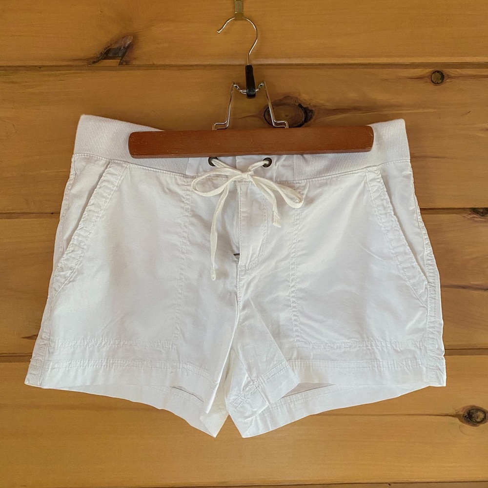 White front tie shorts